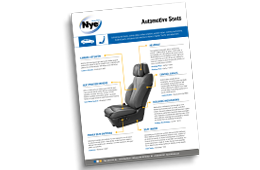 A document preview of an Automotive Seat Application Overview that highlights the different lubrication points in a car seat.